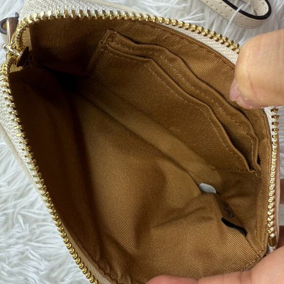 COACH Signature Khaki White Canvas Wristlet - Picture 6 of 9
